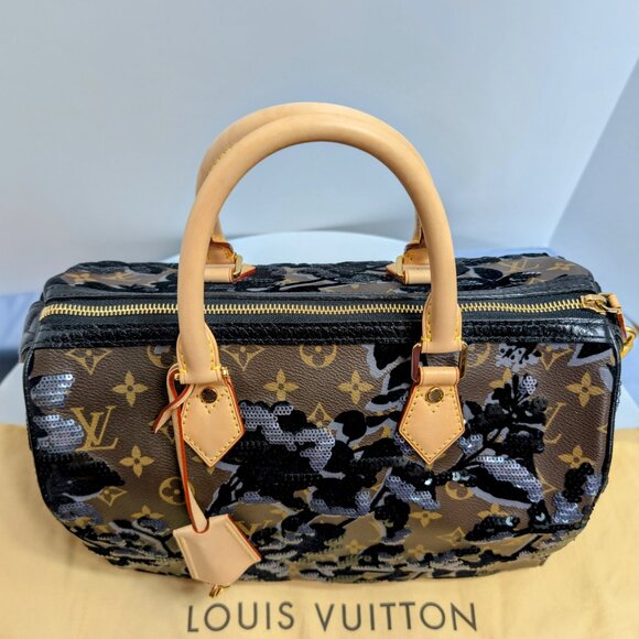 Louis Vuitton Black Monogram Sequin Tisse Speedy 30 - Picture 2 of 16